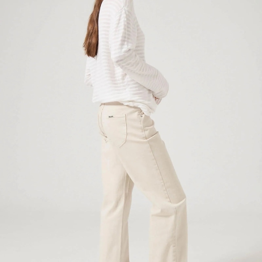ROLLAS Heidi Low Salt Tab Rolla's Cream Boyfriend Jeans - Picture 3 of 4
